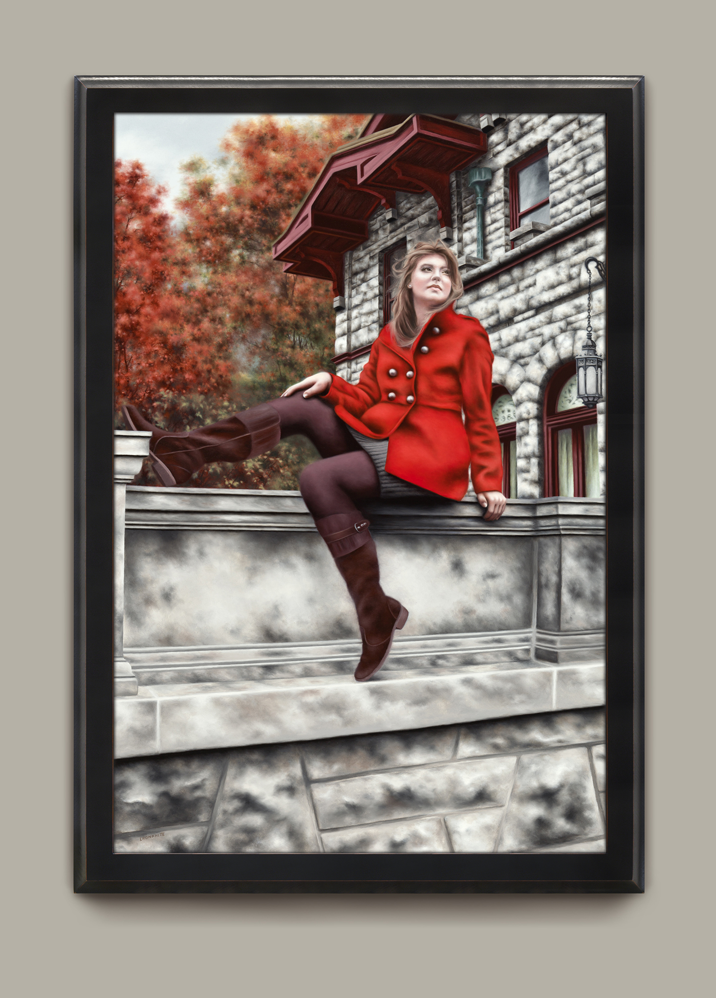 Women in a Red Coat_FRAMED
